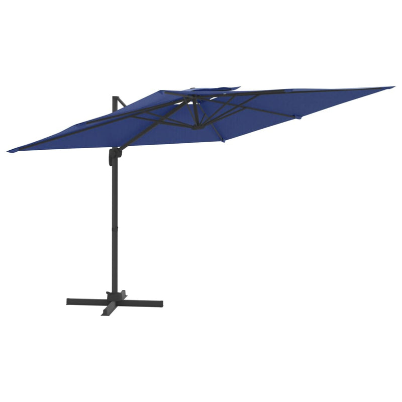 Load image into Gallery viewer, Vidaxl zweefparasol met dubbele bovenkant 400x300 cm azuurblauw
