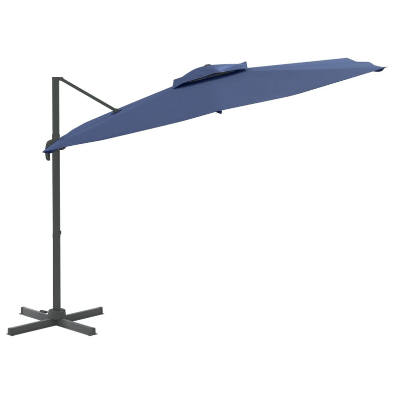 Load image into Gallery viewer, Vidaxl zweefparasol met dubbele bovenkant 400x300 cm azuurblauw
