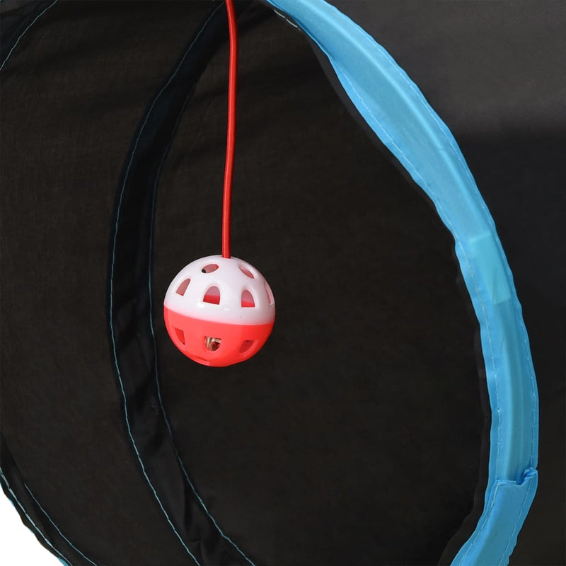 Load image into Gallery viewer, Vidaxl kattentunnel 5-voudig 25 cm polyester zwart en blauw
