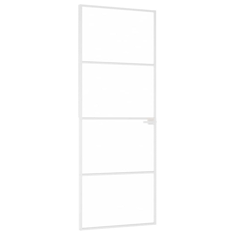 Load image into Gallery viewer, Vidaxl binnendeur 76x201,5 cm gehard glas en aluminium smal wit
