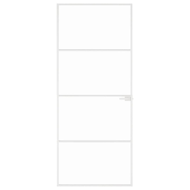 Load image into Gallery viewer, VidaXL Binnendeur 83x201,5 cm gehard glas en aluminium smal wit

