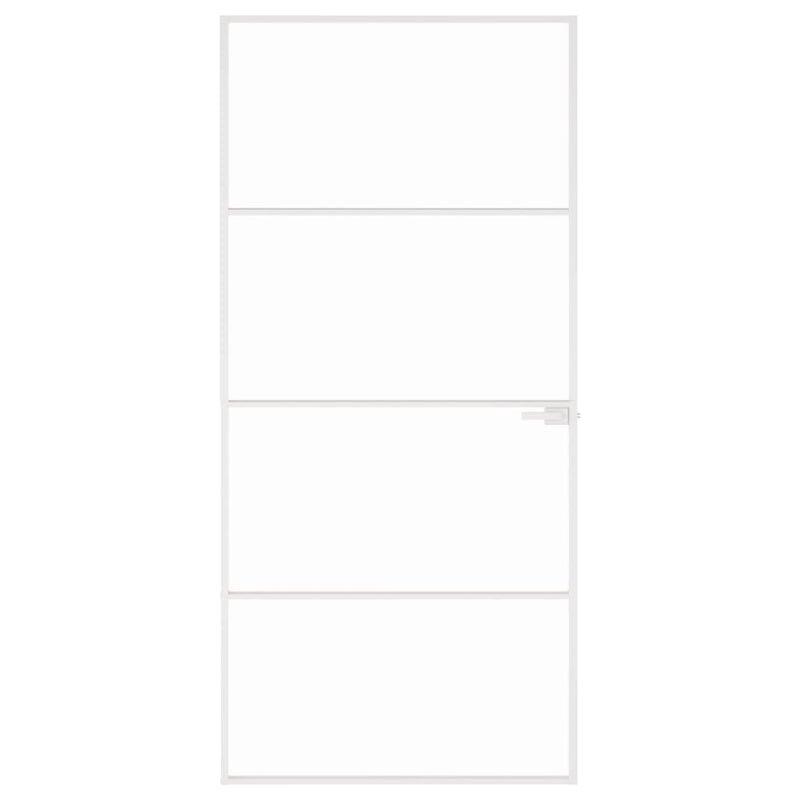 Load image into Gallery viewer, VidaXL Binnendeur 93x201,5 cm gehard glas en aluminium smal wit

