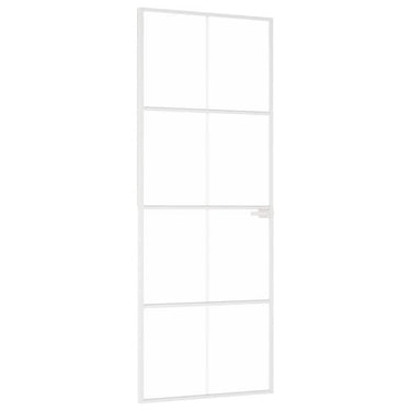 Vidaxl binnendeur 76x201,5 cm gehard glas en aluminium smal wit