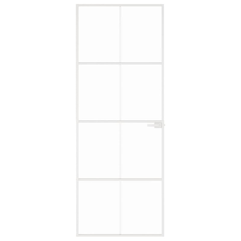 Load image into Gallery viewer, Vidaxl binnendeur 76x201,5 cm gehard glas en aluminium smal wit
