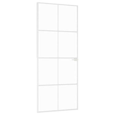 Vidaxl binnendeur 83x201,5 cm gehard glas en aluminium smal wit