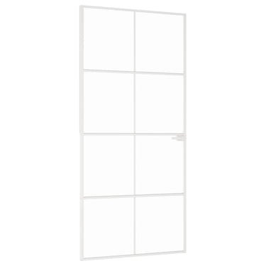 Vidaxl binnendeur 93x201,5 cm gehard glas en aluminium smal wit