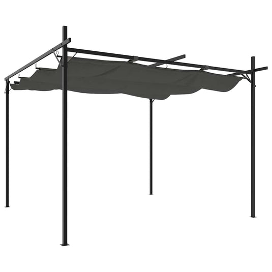 Vidaxl pergola met uitschuifbaar dak 295x292x230 antracietkleurig