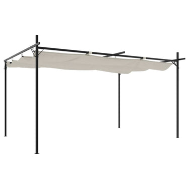Vidaxl pergola met uitschuifbaar dak 395x292x230 crèmekleurig