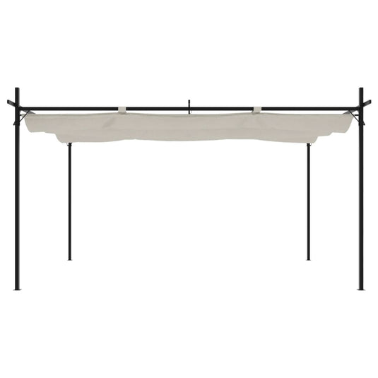 Vidaxl pergola met uitschuifbaar dak 395x292x230 crèmekleurig