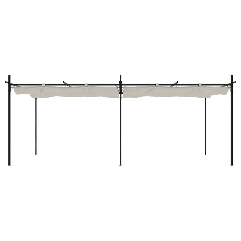 Load image into Gallery viewer, VidaXL Pergola met uitschuifbaar dak 589x292x230 crèmekleurig
