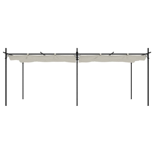 VidaXL Pergola met uitschuifbaar dak 589x292x230 crèmekleurig