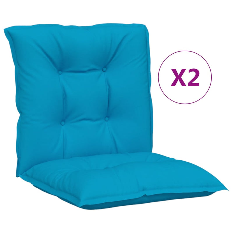 Load image into Gallery viewer, VidaXL Tuinstoelkussens 2 st lage rug 100x50x7 cm stof blauw
