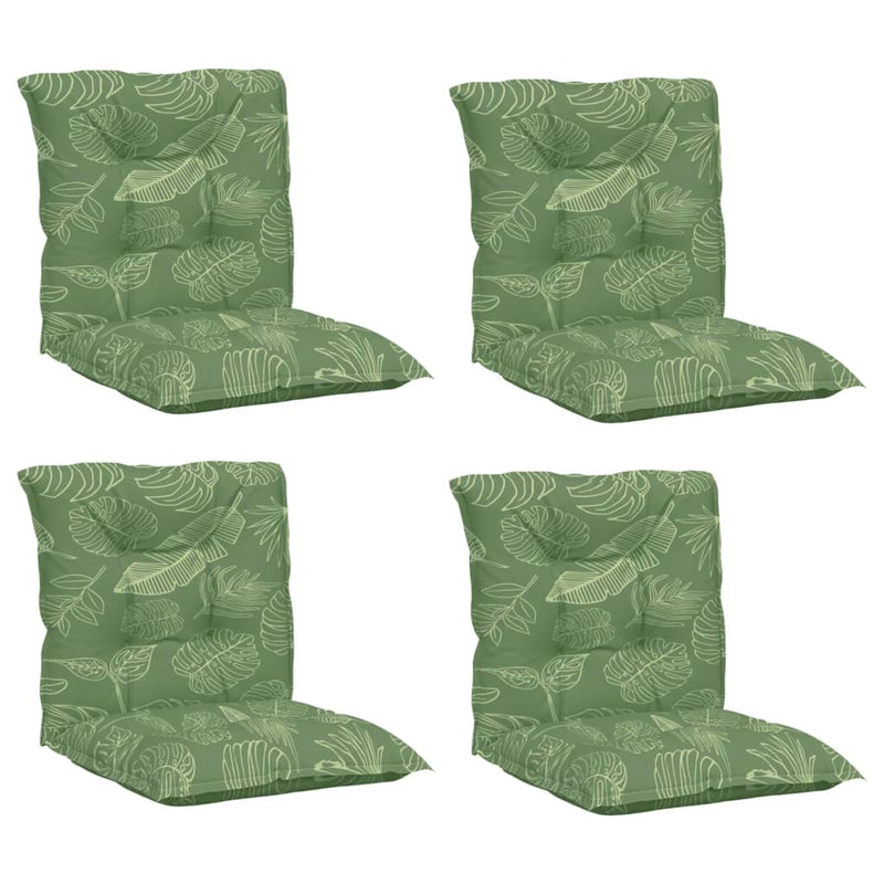 Load image into Gallery viewer, Vidaxl stoelkussens 4 st lage rug bladpatroon stof
