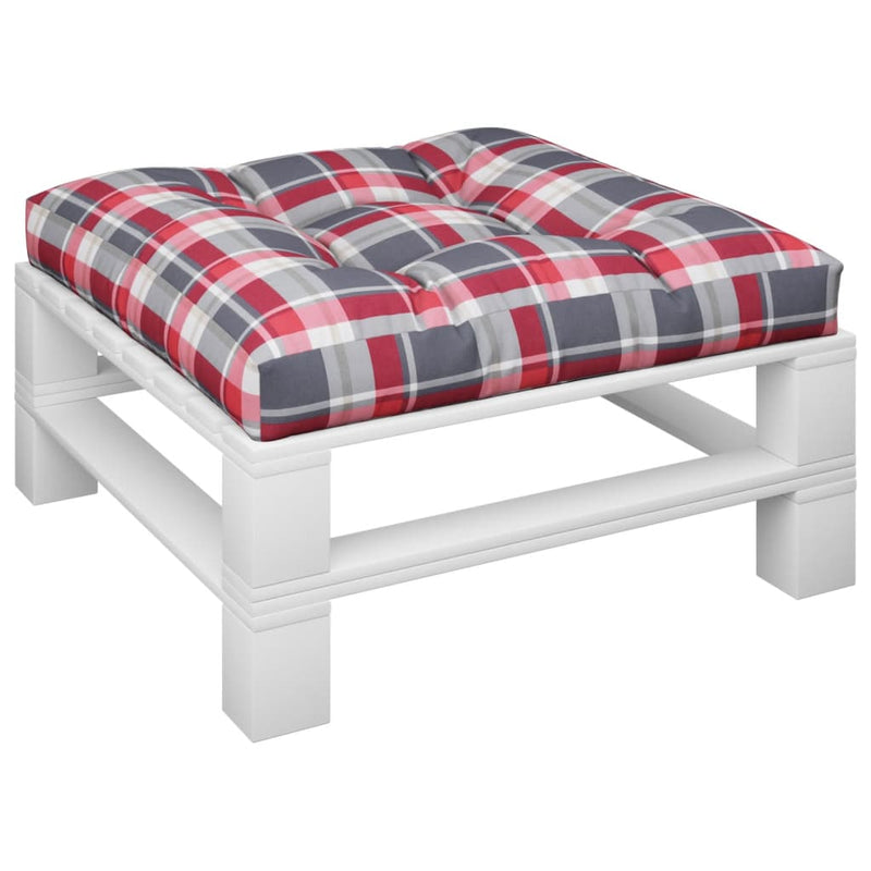 Load image into Gallery viewer, Vidaxl palletkussen 70x70x12 cm stof ruitpatroon rood
