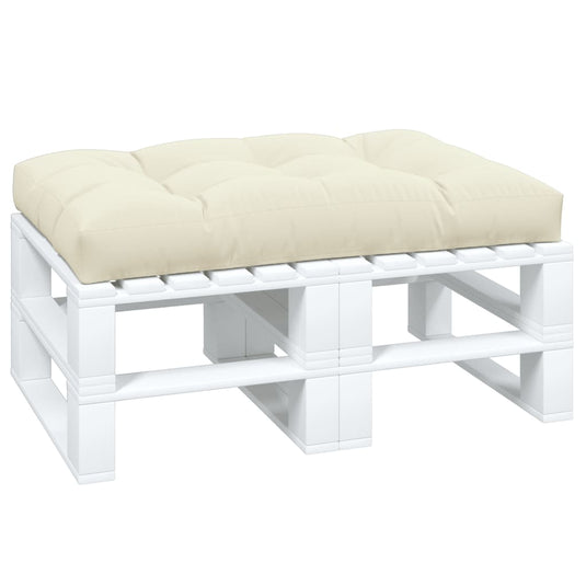 Vidaxl palletkussen 120x80x12 cm stof crèmekleurig