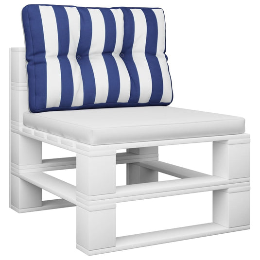 Vidaxl palletkussen gestreept 60x40x12 cm stof blauw en wit