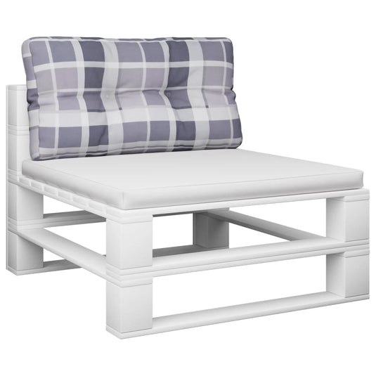 VidaXL Palletkussen 70x40x12 cm stof ruitpatroon grijs