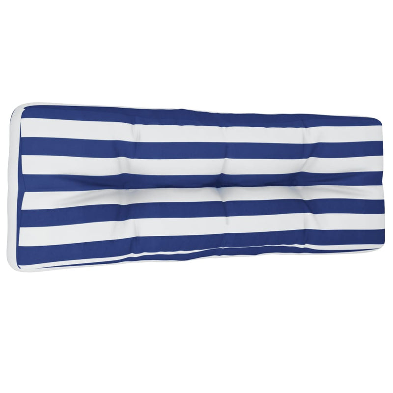 Load image into Gallery viewer, Vidaxl palletkussen 120x40x12 cm stof gestreept blauw en wit
