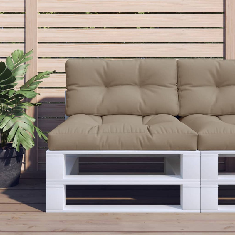Load image into Gallery viewer, Vidaxl palletkussens 2 st stof taupe
