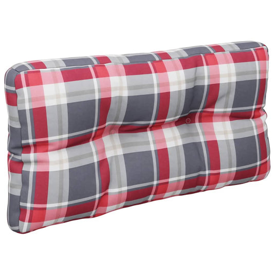 Vidaxl palletkussens 2 st stof ruitpatroon rood