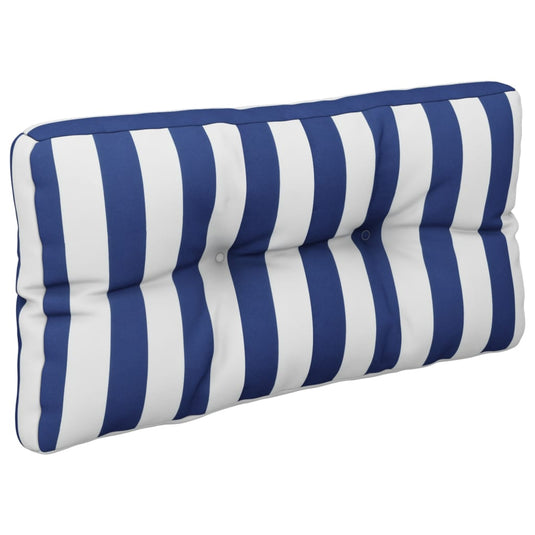 Vidaxl palletkussens 2 st stof gestreept wit en blauw