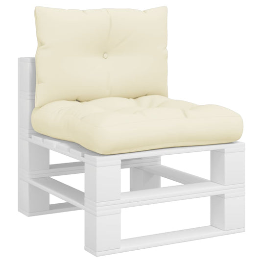 Vidaxl palletkussens 2 st stof crèmekleurig