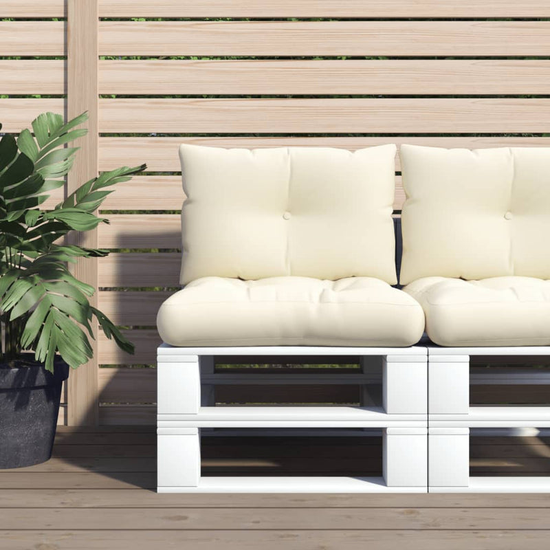 Load image into Gallery viewer, Vidaxl palletkussens 2 st stof crèmekleurig
