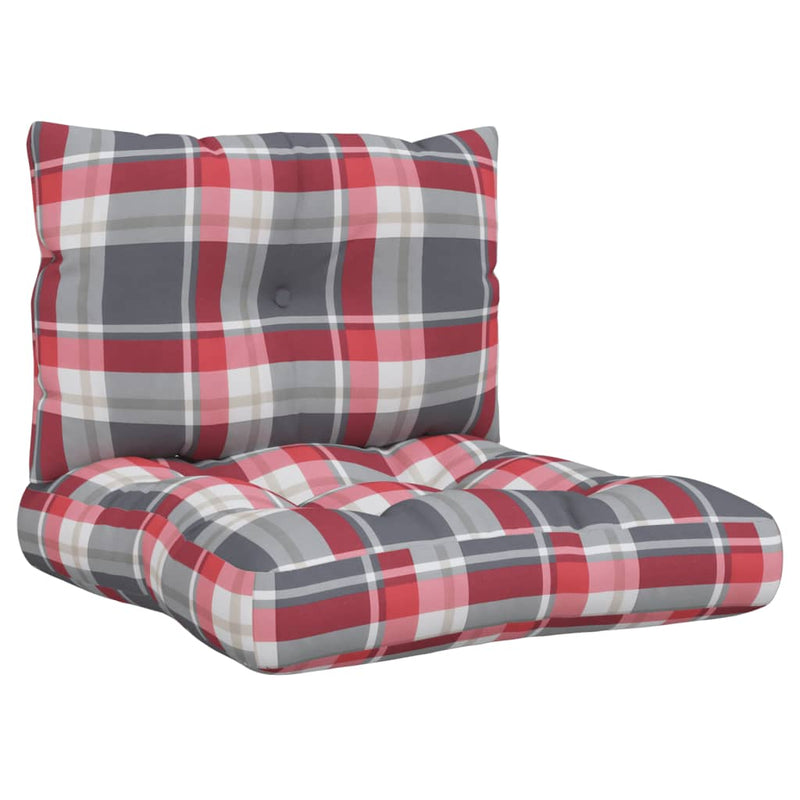 Load image into Gallery viewer, Vidaxl palletkussens 2 st stof ruitpatroon rood
