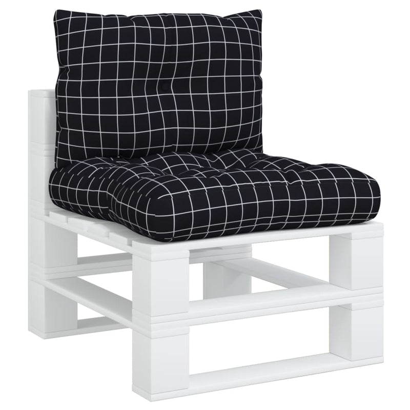 Load image into Gallery viewer, VidaXL Palletkussens 2 st ruitpatroon oxford stof zwart
