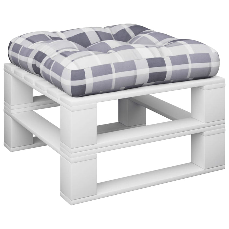 Load image into Gallery viewer, Vidaxl palletkussen 58x58x10 cm ruitpatroon stof grijs

