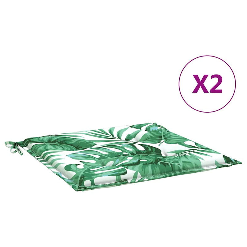 Load image into Gallery viewer, Vidaxl stoelkussens 2 st bladpatroon 40x40x4 cm stof
