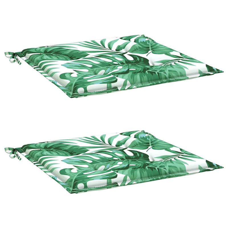 Load image into Gallery viewer, Vidaxl stoelkussens 2 st bladpatroon 40x40x4 cm stof

