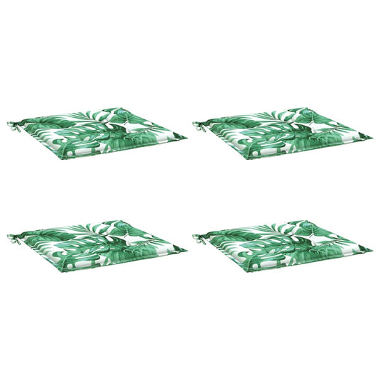 Vidaxl stoelkussens 4 st bladpatroon 40x40x4 cm stof