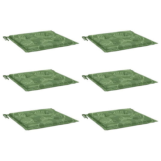 Vidaxl stoelkussens 6 st bladpatroon 40x40x4 cm stof