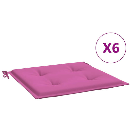 Vidaxl tuinstoelkussens 6 st 40x40x4 cm stof roze