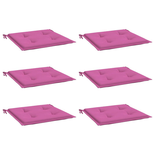 Vidaxl tuinstoelkussens 6 st 40x40x4 cm stof roze