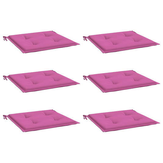 Vidaxl tuinstoelkussens 6 st 50x50x4 cm stof roze
