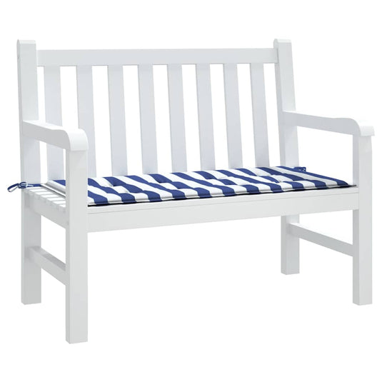 Vidaxl tuinbankkussen gestreept 120x50x4 cm oxford stof wit en blauw