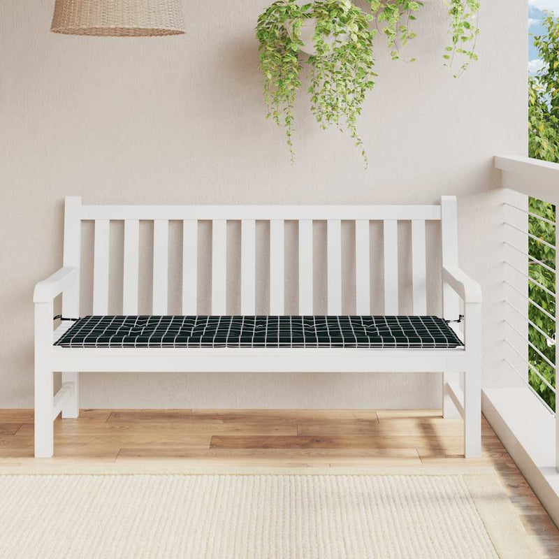 Afbeelding laden in galerijviewer, Vidaxl tuinbankkussen ruitpatroon 150x50x4 cm oxford stof zwart
