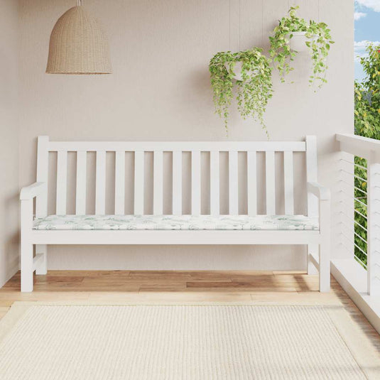 Vidaxl tuinbankkussen bladpatroon 200x50x3 cm stof
