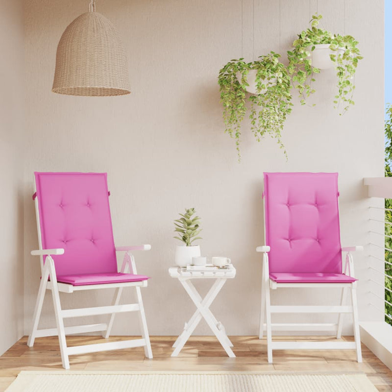 Load image into Gallery viewer, Vidaxl tuinstoelkussens hoge rugleuning 2 st 120x50x3 cm stof roze
