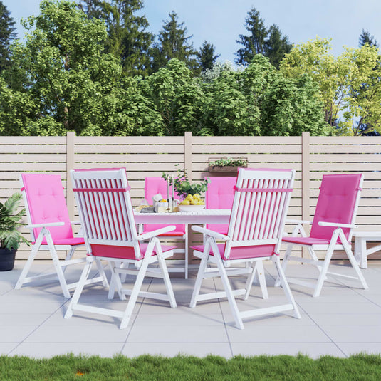 Vidaxl stoelkussens 6 st hoge rug stof roze