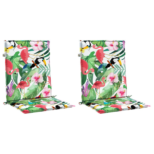 Vidaxl stoelkussens 2 st lage rug stof meerkleurig