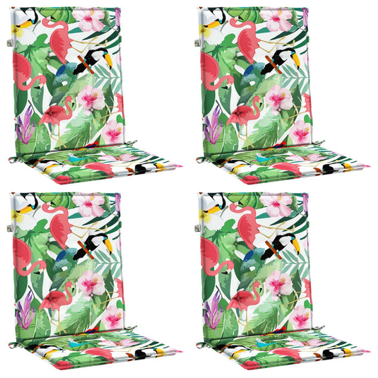 Vidaxl stoelkussens 4 st lage rug stof meerkleurig