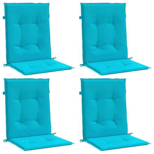 Vidaxl stoelkussens 4 st lage rug stof turquoise