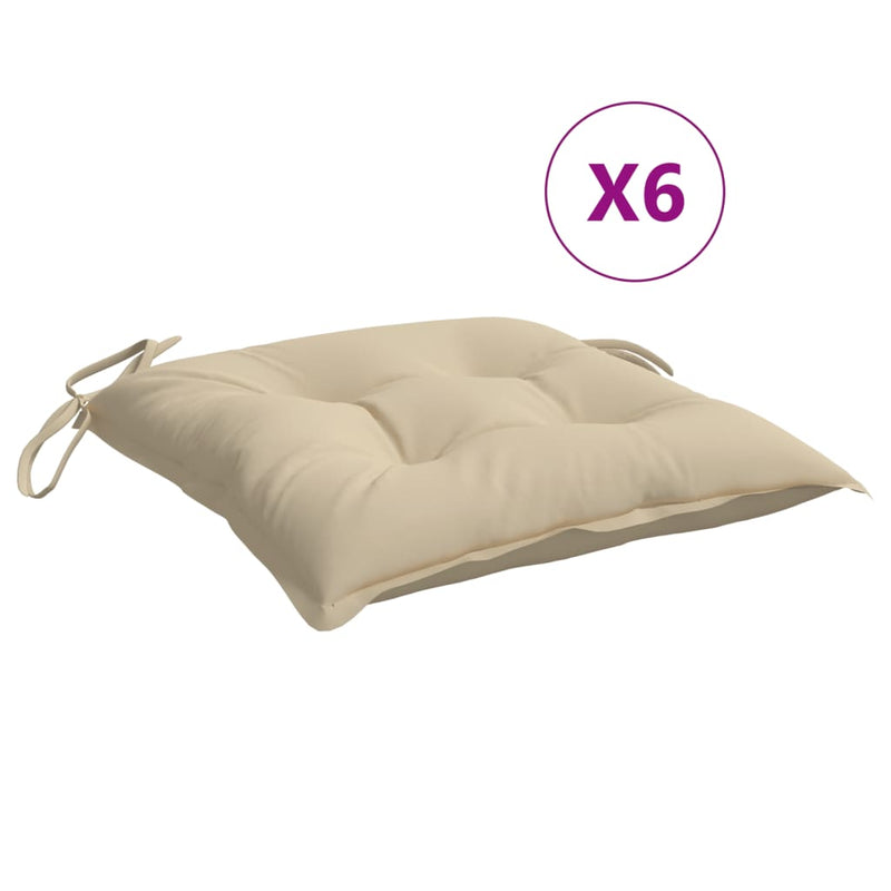 Load image into Gallery viewer, Vidaxl stoelkussens 6 st 40x40x7 cm oxford stof beige
