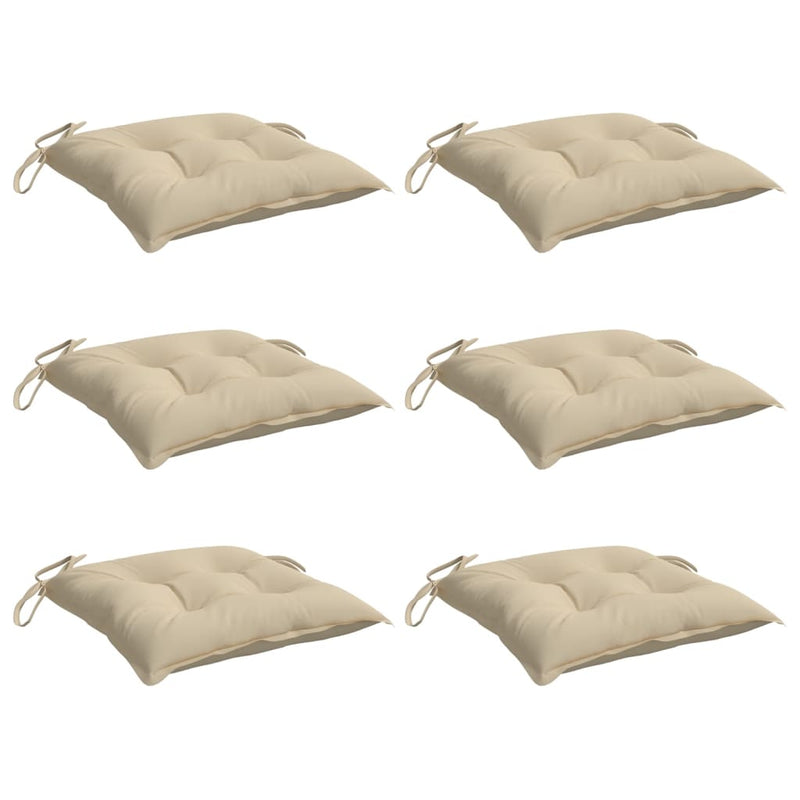Load image into Gallery viewer, Vidaxl stoelkussens 6 st 40x40x7 cm oxford stof beige
