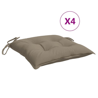Vidaxl stoelkussens 4 st 40x40x7 cm oxford stof taupe