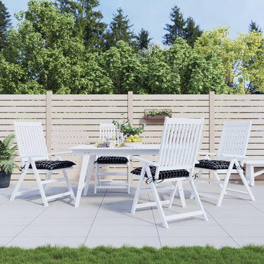 Vidaxl stoelkussens 4 st 50x50x7 cm stof ruitpatroon zwart
