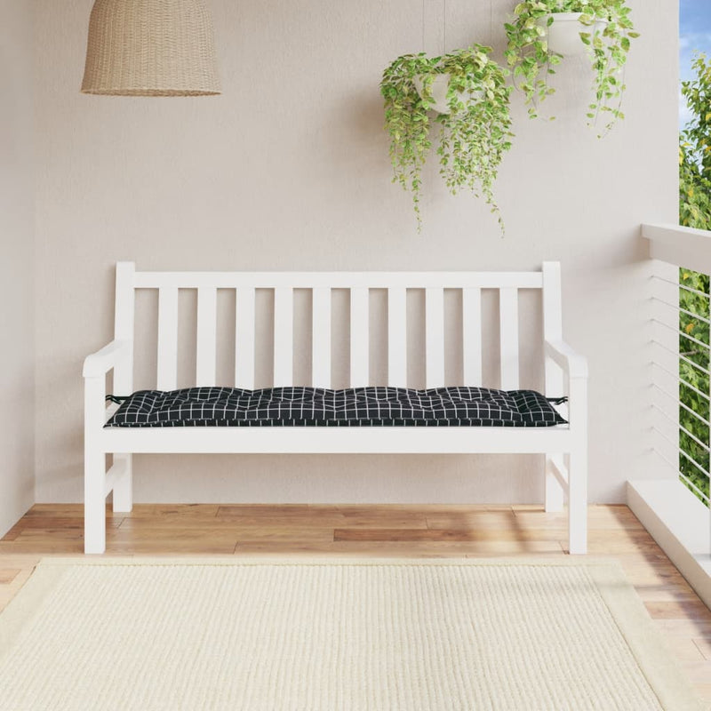 Load image into Gallery viewer, Vidaxl tuinbankkussen 150x50x7 cm oxford stof ruitpatroon zwart
